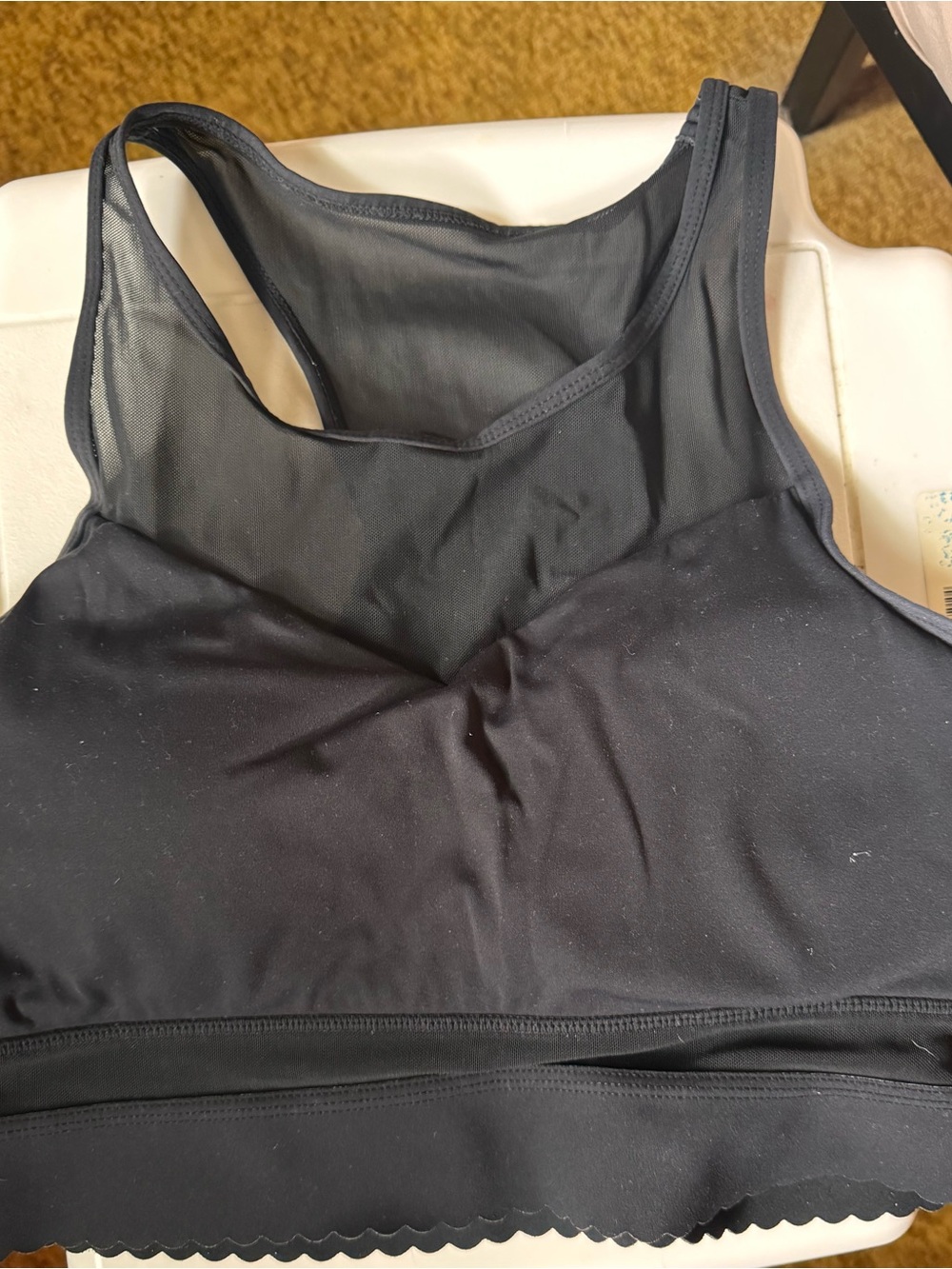 ZYIA Black Mesh-Back Sports Bralette
